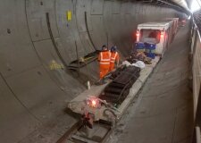 Installing survey platform in tunnel